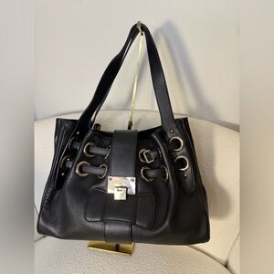 Jimmy Choo Ramona Black Leather Shoulder Bag